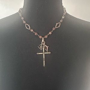 Vintage Lucky Brand Cross Necklace with Toggle Clasp 18”